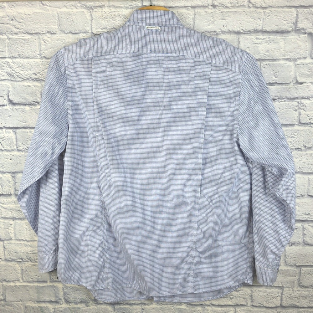 ExOfficio Insect Shield Men Blue Check Hiking Fishing Shirt Long Sleeve Size XL - Picture 3 of 7